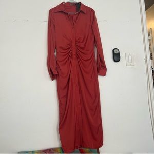 Burnt orange silky nasty gal dress